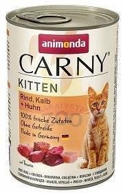 ANIMONDA Cat Carny Kitten skonis: jautienos, veršienos ir paukštienos 12x400g 