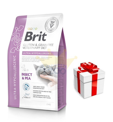 BRIT GF Veterinary Diets Cat Ultra-Hypoallergenic 2kg + STAIGMENA KATEI