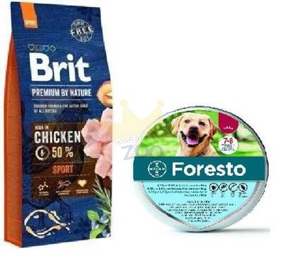 BRIT Premium By Nature Sport 15kg+ Foresto Antkaklis šunims virš 8kg