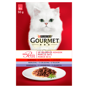GOURMET mon Petit pašaras katėms - mėsos MIX 72x50g