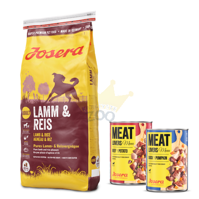 JOSERA Lamb & Rice 15kg + 2x Meatlovers 400g