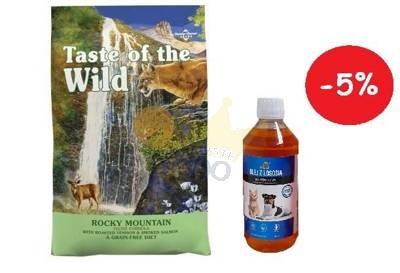 Taste of the Wild Rocky Mountain Cat 2kg + LAB V Lašišų aliejus šunims ir katėms 250ml