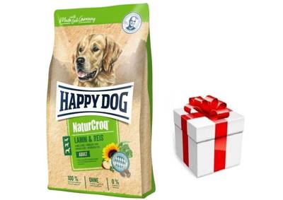  Happy Dog NaturCroq ėriena su ryžiais 15kg + STAIGMENA ŠUNUI