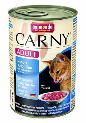 ANIMONDA Cat Carny Adult skonis: menkė ir petražolių šaknis 12x400g 