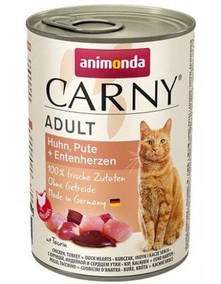 ANIMONDA Cat Carny Adult skonis: vištienos, kalakutienos ir ančių širdelės 6x400g 