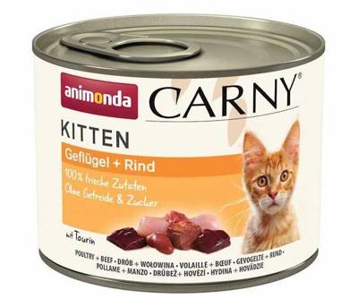 ANIMONDA Cat Carny Kitten skonis: paukštienos ir jautienos 5x200g 