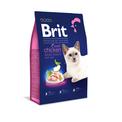 BRIT Premium By Nature Adult Cat Chicken 8kg + STAIGMENA KATEI