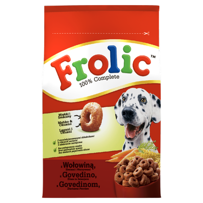FROLIC 2,8 kg - sausas maistas šunims su jautiena, daržovėmis ir grūdais