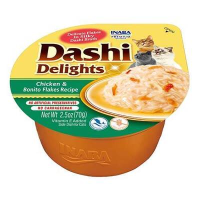 Inaba DASHI papildomas kačių ėdalas - šukučių ir vištienos skonio sultinys70g 