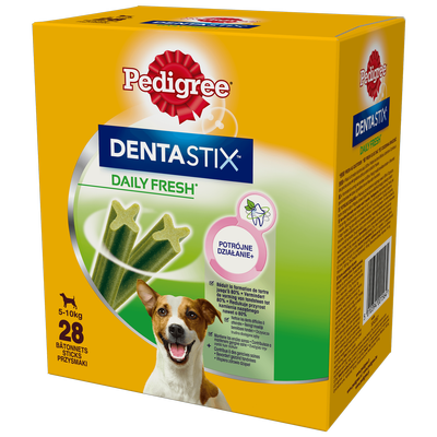 PEDIGREE® DentaStix™ Daily Fresh - vištienos skonio papildomas ėdalas mažų veislių šunims - 4x110g