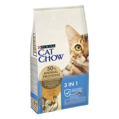 PURINA Cat Chow 3in1 turtingas kalakutienos ėdalas 15kg
