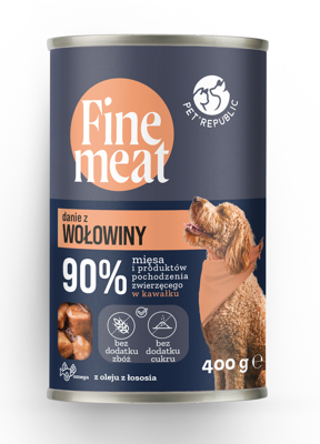 PetRepublic Fine Meat jautienos patiekalas šunims 3x400g