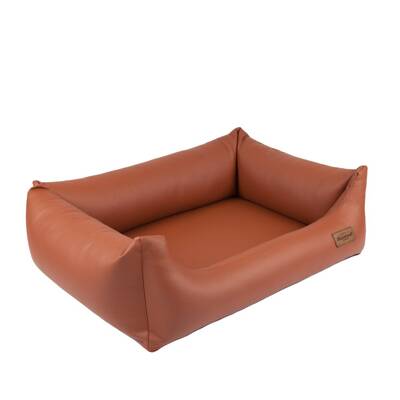 RECOBED sofa Linkoln eko oda, ruda ir smėlio spalvos L100x80cm