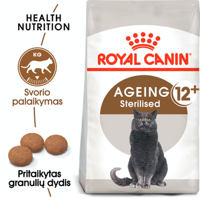 ROYAL CANIN Ageing Sterilised +12 2kg sauso ėdalo brandžioms sterilizuotoms katėms