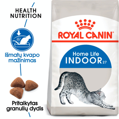 ROYAL CANIN Indoor 27 2kg sausas ėdalas katėms, laikomoms tik patalpose