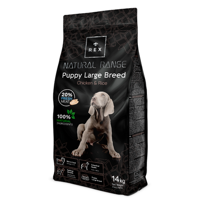 Rex Natural Range Puppy Large Breed Chicken & Rice 14kg + STAIGMENA ŠUNUI