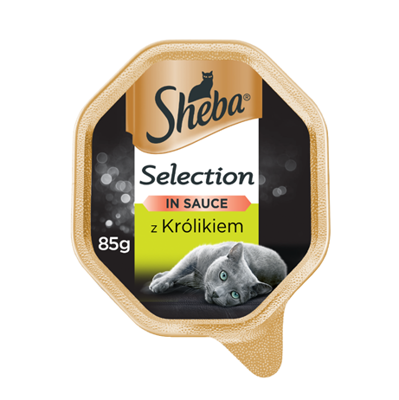 SHEBA® Selection 85g su triušiena - drėgnas kačių maistas padaže