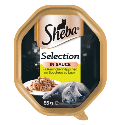 SHEBA® Selection 85g su triušiena - drėgnas kačių maistas padaže