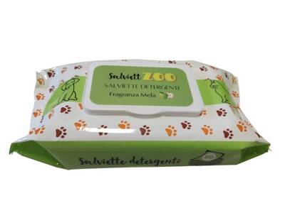 SalviettZOO - šunų ir kačių priežiūros servetėlės 50vnt (obuolių kvapo)