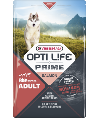 VERSELE-LAGA Opti Life Prime Adult Salmon 2,5kg  + STAIGMENA ŠUNUI