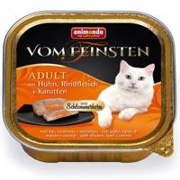ANIMONDA Cat Vom Feinsten suaugęs su įdaru: Vištiena, jautiena ir morkos 32x100g